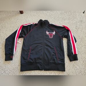 Mitchell & Ness Black Bulls Jacket with Red and White Accents